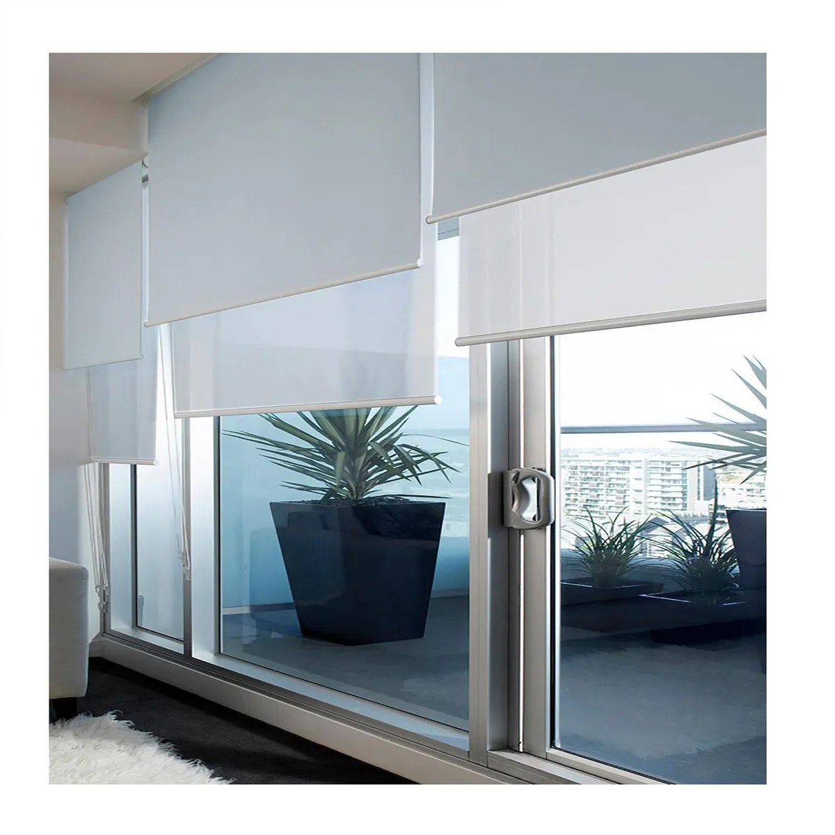 Deco Persiana - Persiana Enrollable Doble Gris 120 x 220 cm