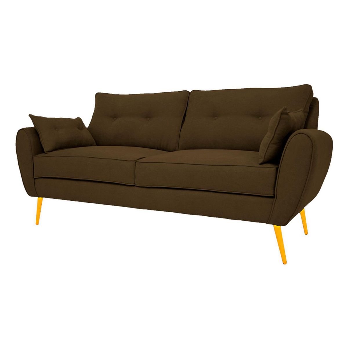 Sochic - Sofá 3 plazas Boho cocoa patas doradas