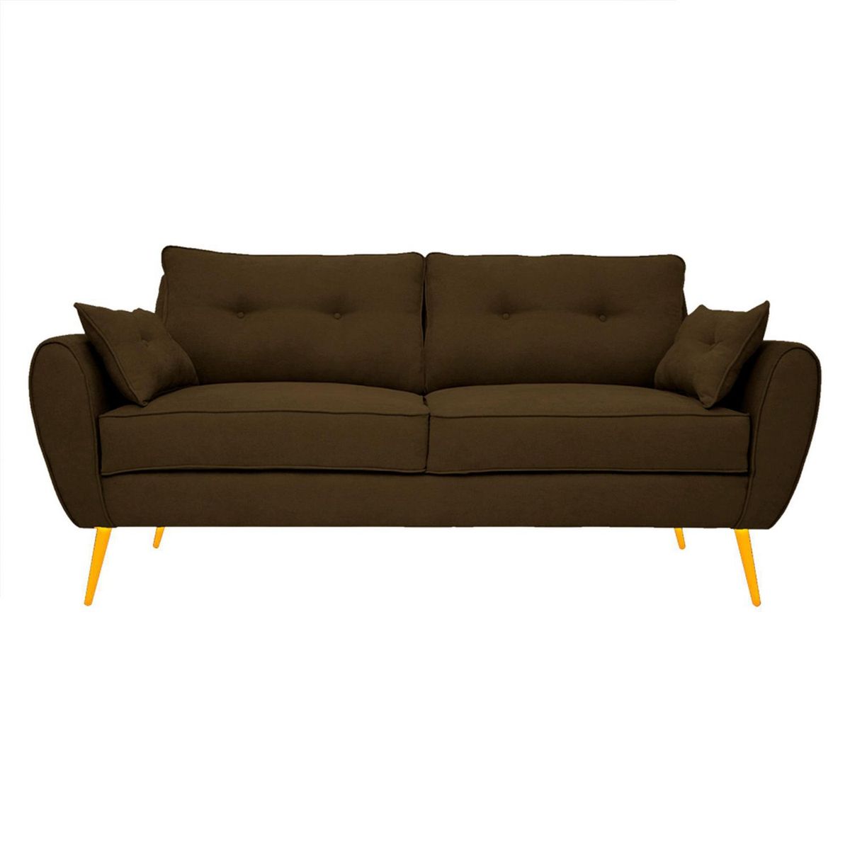 Sochic - Sofá 3 plazas Boho cocoa patas doradas