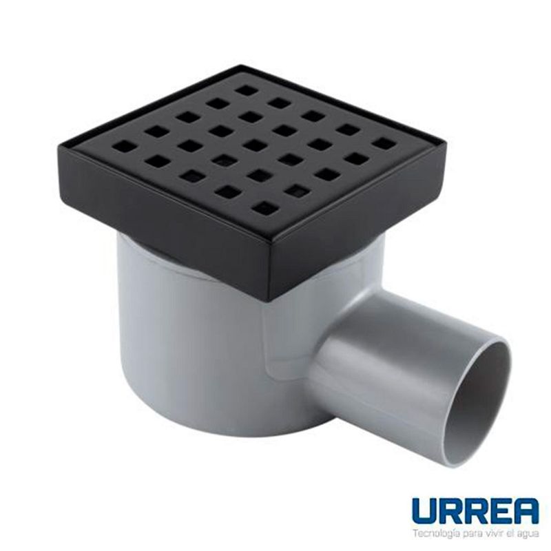 Urrea - Coladera Cuadrada Rejilla Perforada Negro