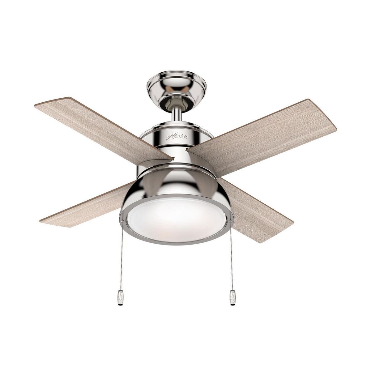 Hunter Fan - Ventilador de Techo Loki 4 Aspas y 2 Luces de 36" Níquel