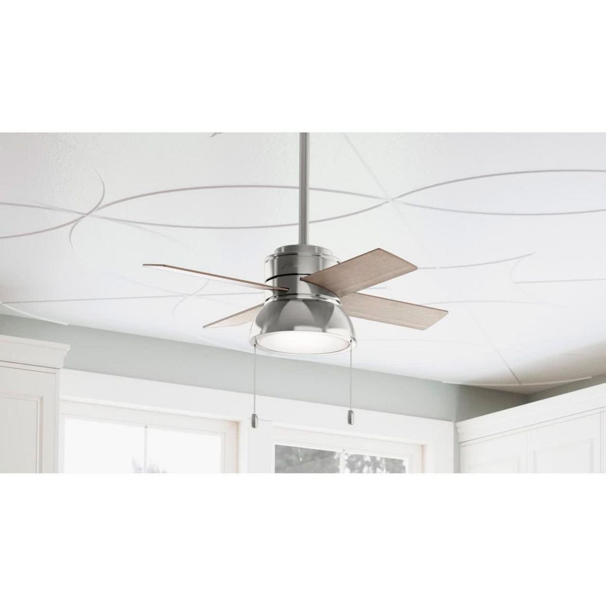 Hunter Fan - Ventilador de Techo Loki 4 Aspas y 2 Luces de 36" Níquel