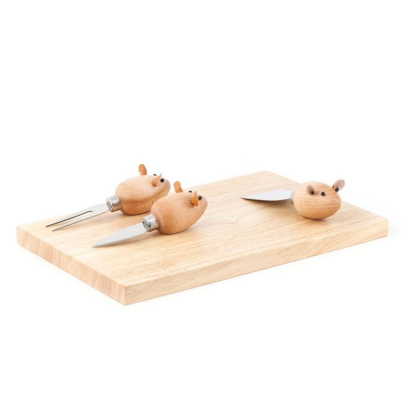 Kikkerland - Tabla para cortar quesos con 3 accesorios