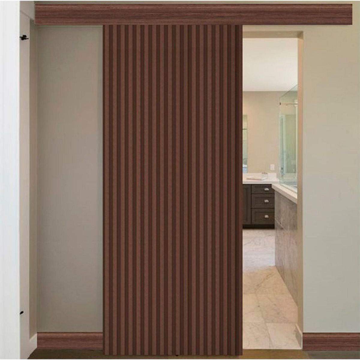 Merlon - Puerta Corrediza Barn Door Café 90 x 220 cm