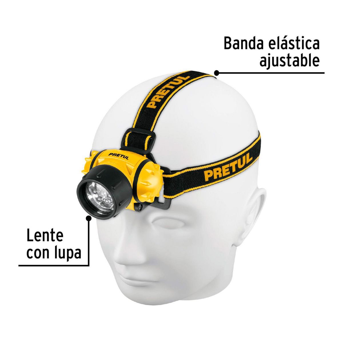 Linterna de Minero 3 LED 65 Lúmenes de 3 pilas AAA Pretul, marca Pretul - Foto 2