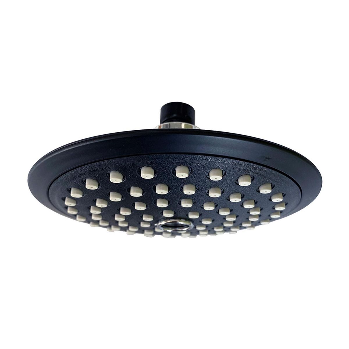 Regadera redonda plástica antisarro 6 1/8" cromo/negro, marca Pidsa - Foto Principal
