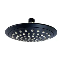Regadera redonda plástica antisarro 6 1/8" cromo/negro