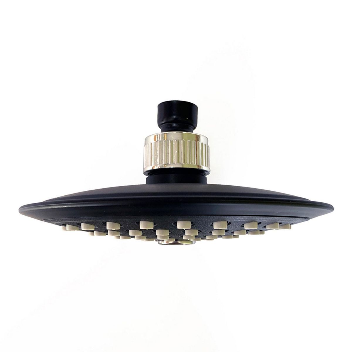 Regadera redonda plástica antisarro 6 1/8" cromo/negro, marca Pidsa - Foto 2