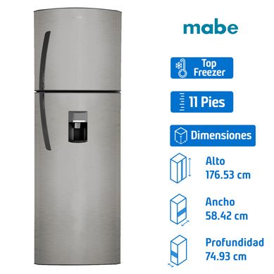 Refrigerador Mabe 11 pies3 Top Freezer Gris Rma300Fjmrm0