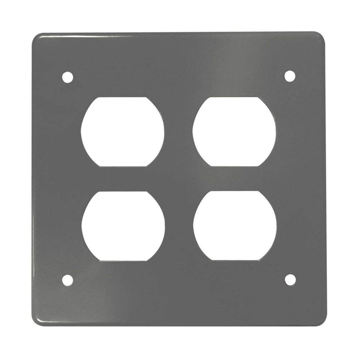 Argos - Tapa No Metálica Pesada Cuadrada para 2 Tomas Dobles Gris