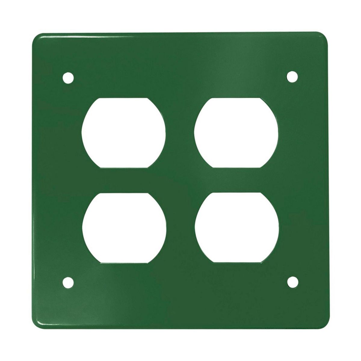 Tapa No Metálica Pesada Cuadrada para 2 Tomas Dobles Verde, marca Argos - Foto Principal