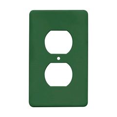 Tapa No Metálica Pesada Rectangular para 1 Toma Doble Verde