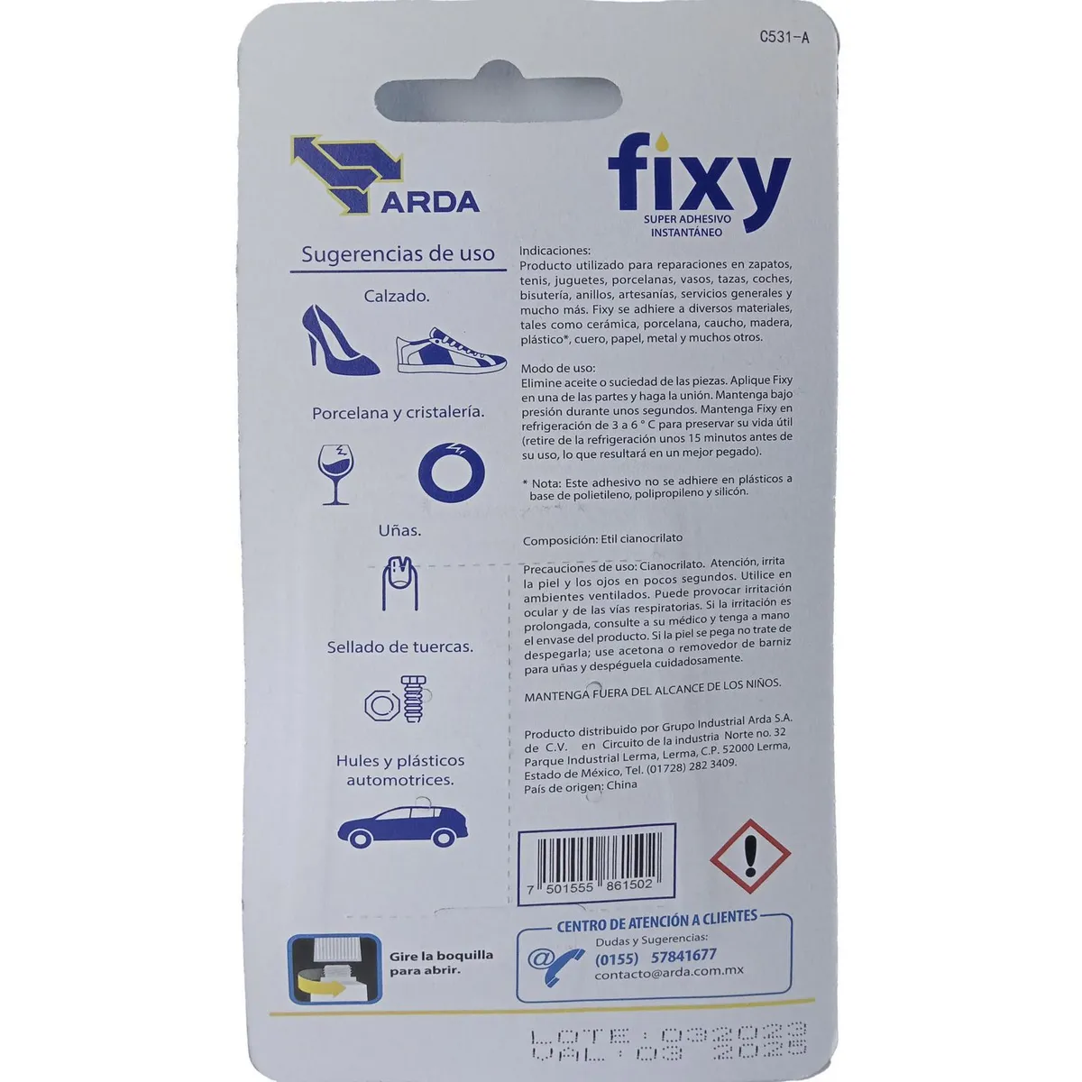 Arda - Adhesivo Instántaneo Fixy 3grs