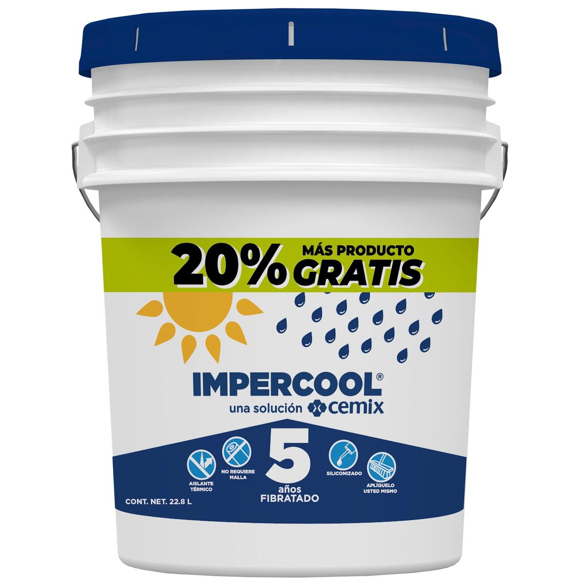 Impercool - Impermeabilizante Fibratado Impercool 5 años 22.7l