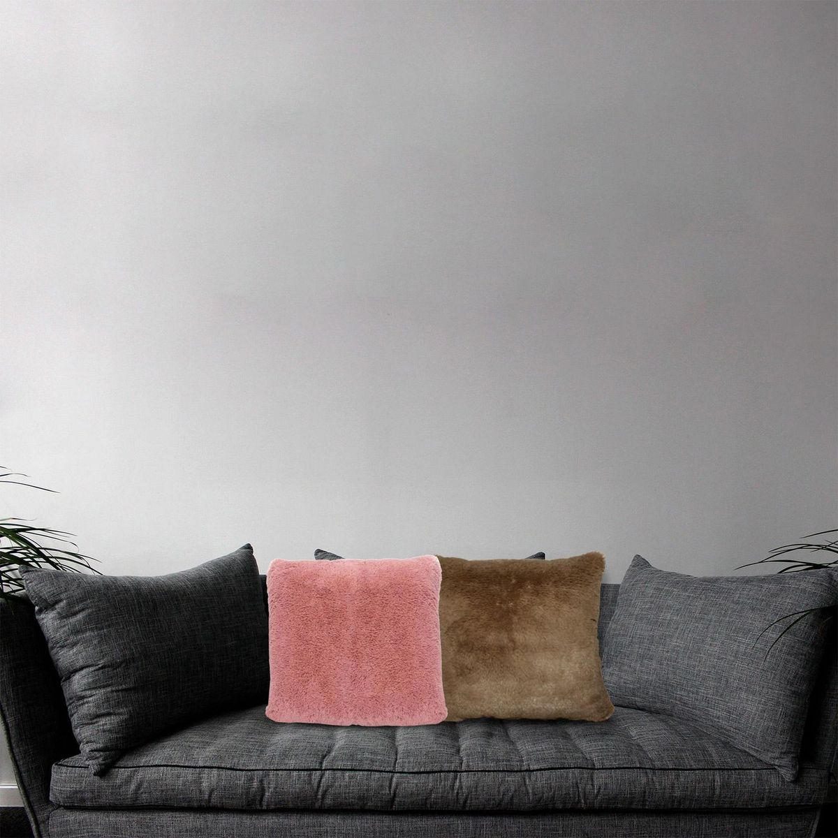 Blancos Pileso - Cojín deco de peluche Rosa 43 x 43 cm