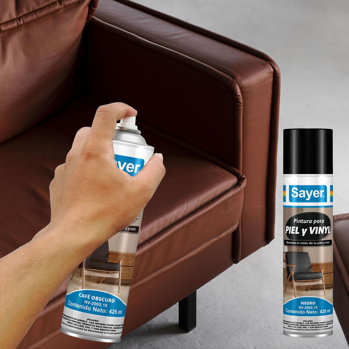 Sayerlack - Spray Pintura para piel-vinyl negro