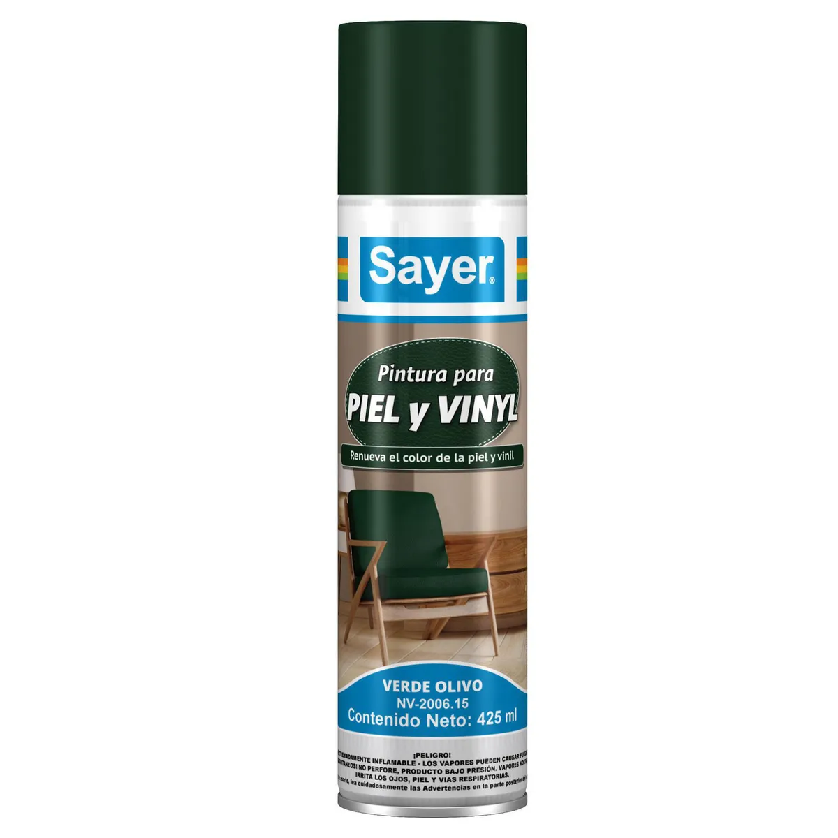 Pintura para piel y vinyl verde olivo, marca Sayerlack - Foto Principal