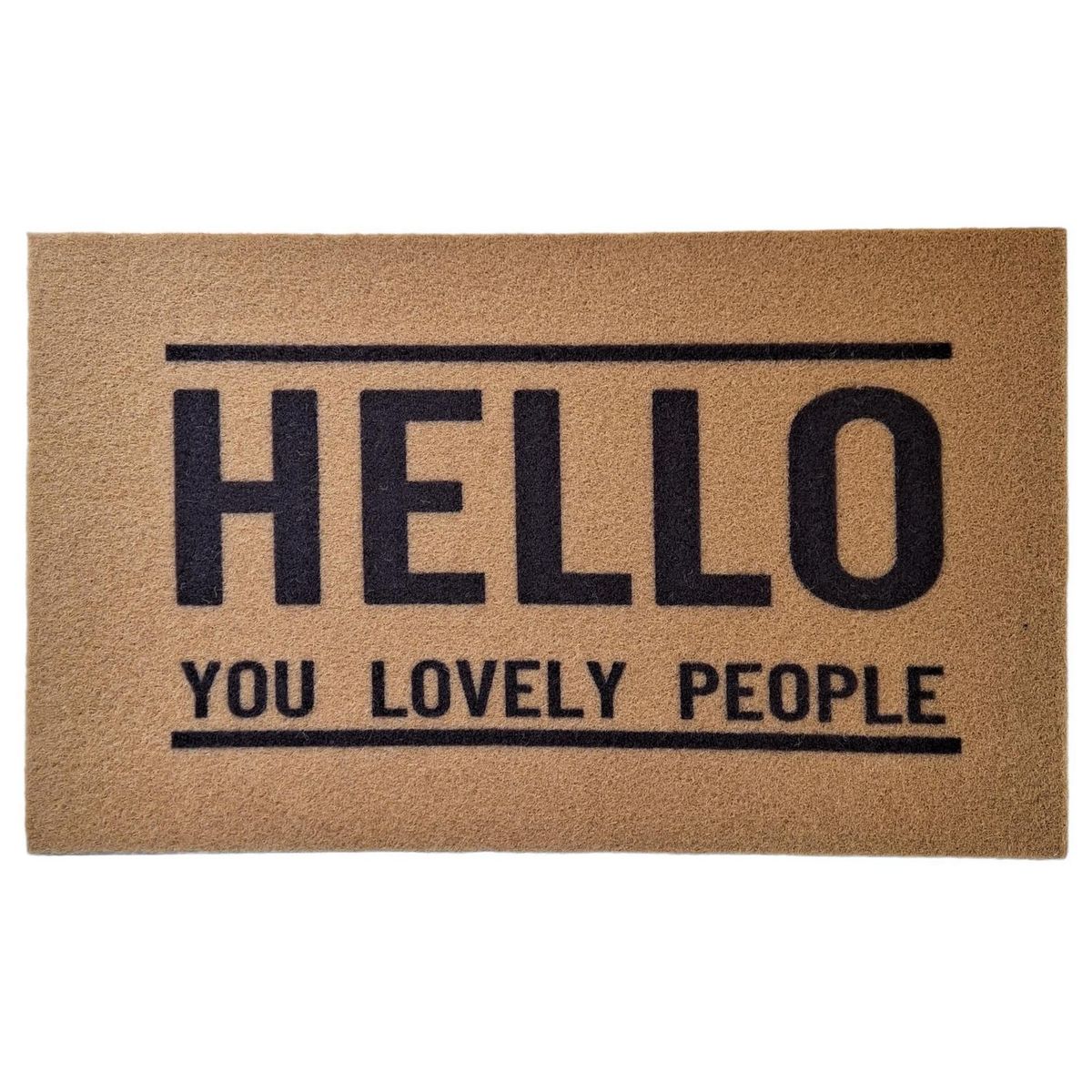 TKR Home - Tapete para entrada Natural Hello de 45 x 75 cm Beige