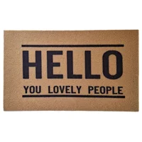 Tapete para entrada Natural Hello de 45 x 75 cm Beige