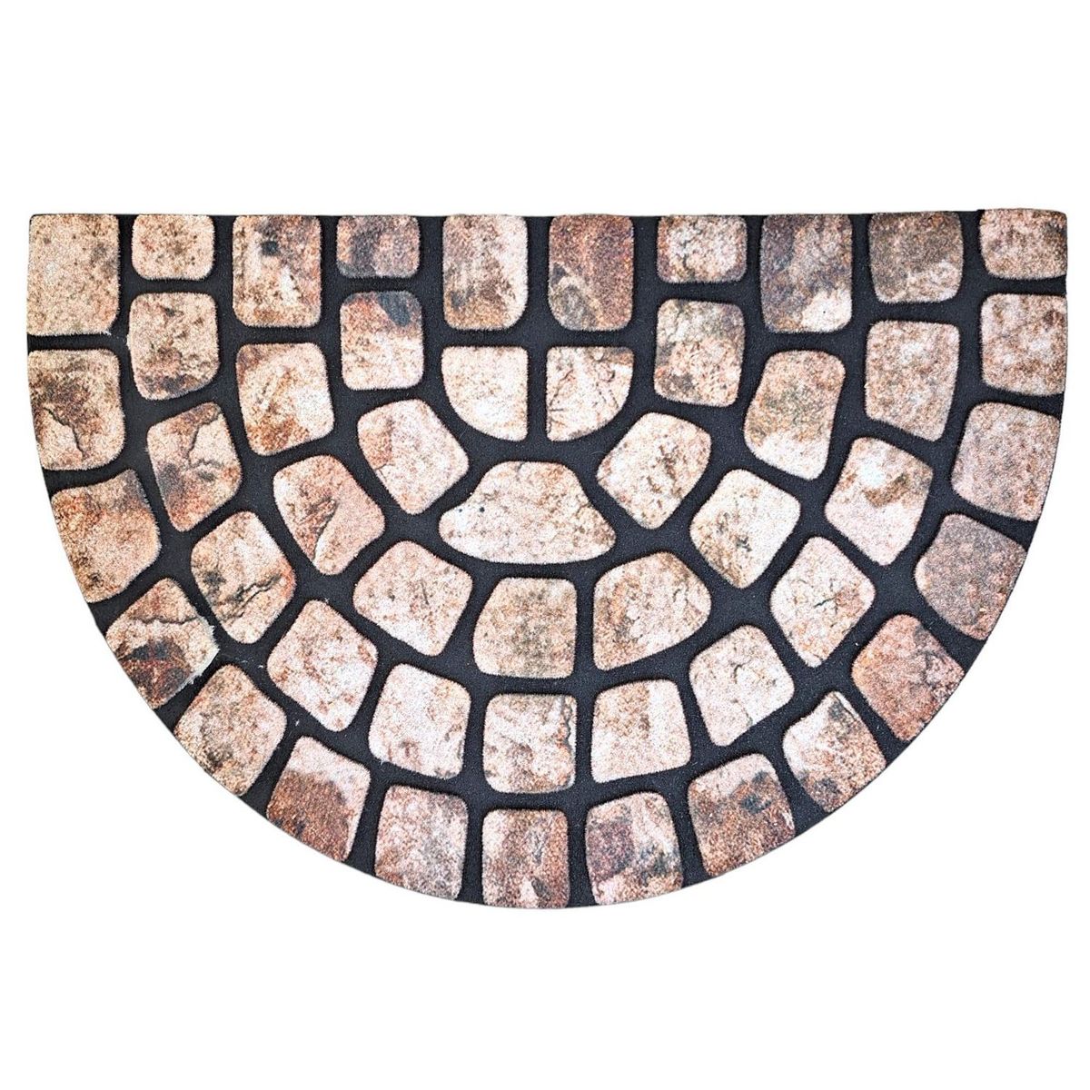 TKR Home - Tapete para entrada Flock Medialuna de 40 x 60 cm Multicolor