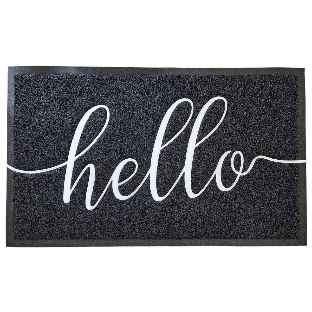 TKR Home - Tapete para entrada Hello de 45 x 75 cm Negro
