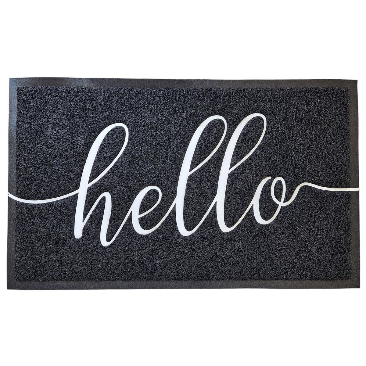 TKR Home - Tapete para entrada Hello de 45 x 75 cm Negro