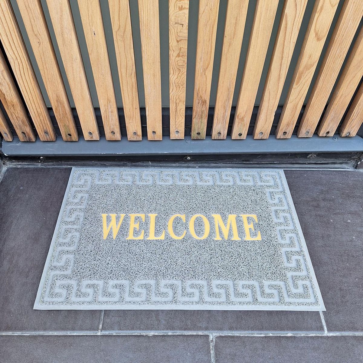 TKR Home - Tapete para entrada Coil Greek de 40 x 60 cm Gris