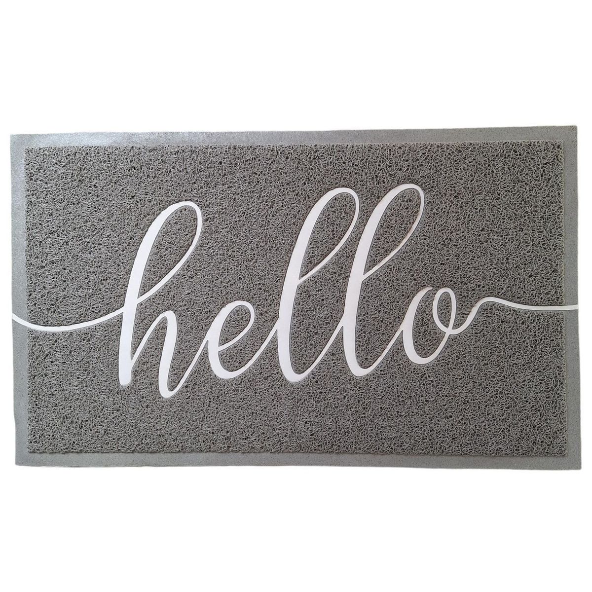 TKR Home - Tapete para entrada Hello de 45 x 75 cm Gris