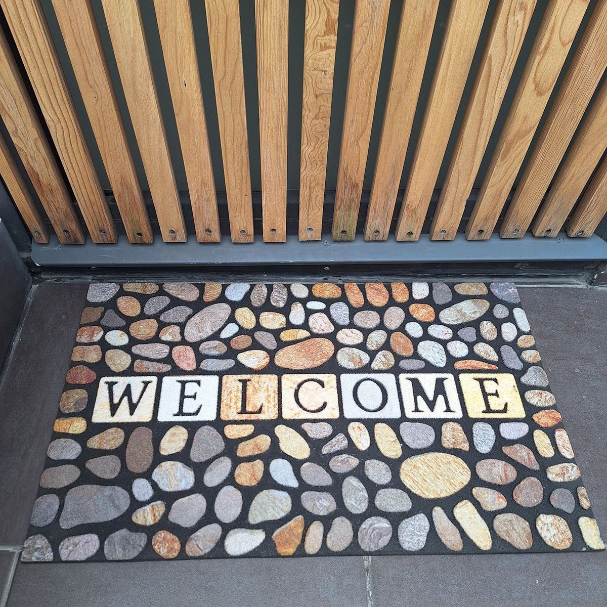 TKR Home - Tapete para entrada Flock Welcome de 45 x 75 cm Multicolor