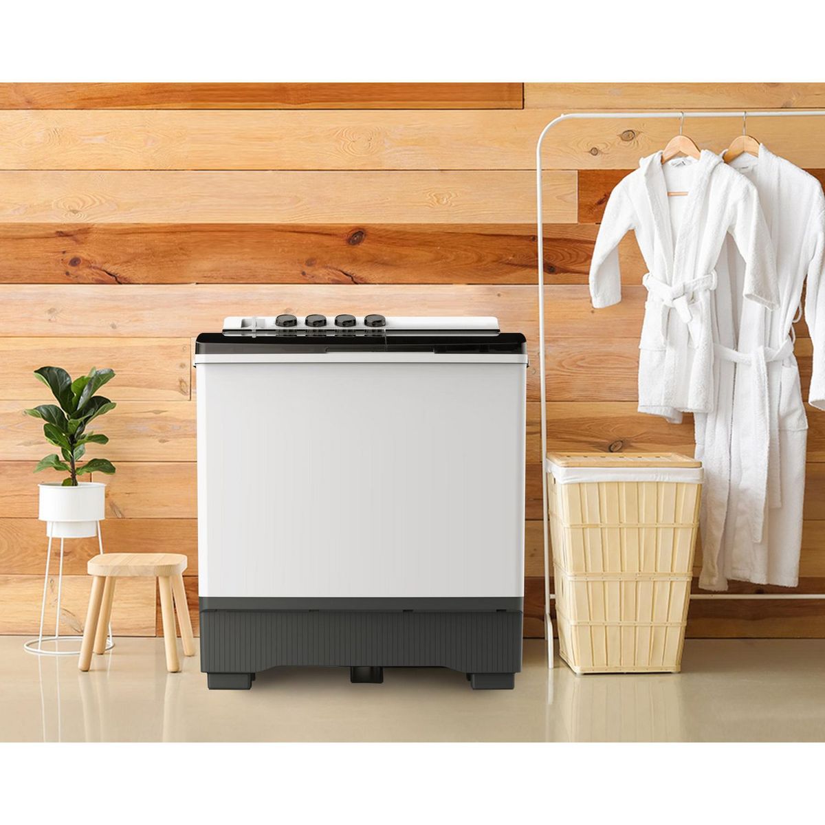 Lavadora 2 tinas 15kg color blanco, marca Midea - Foto 2