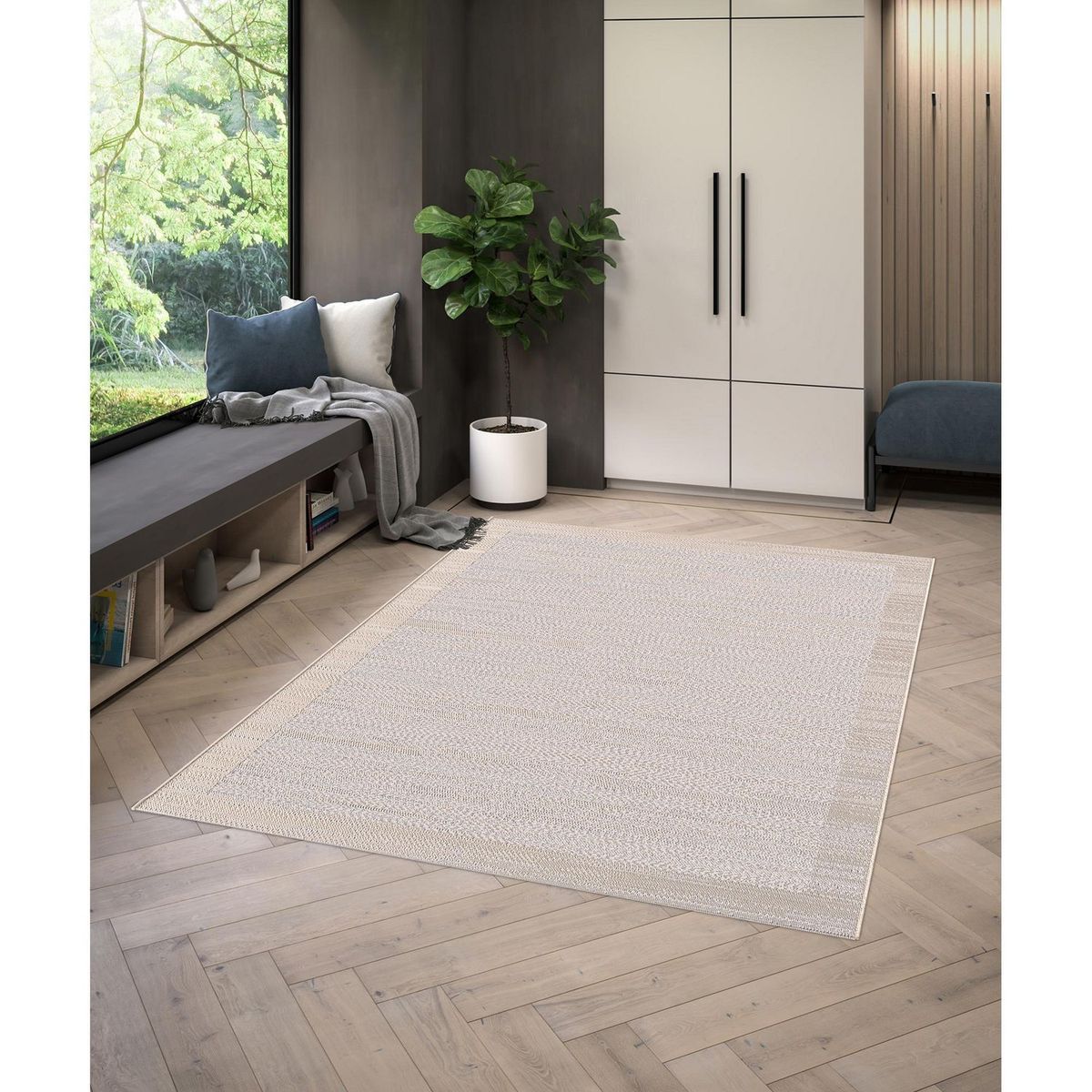Tapete decorativo Mira 29505 de 200 x 290 cm Gris, marca TKR Home - Foto 2