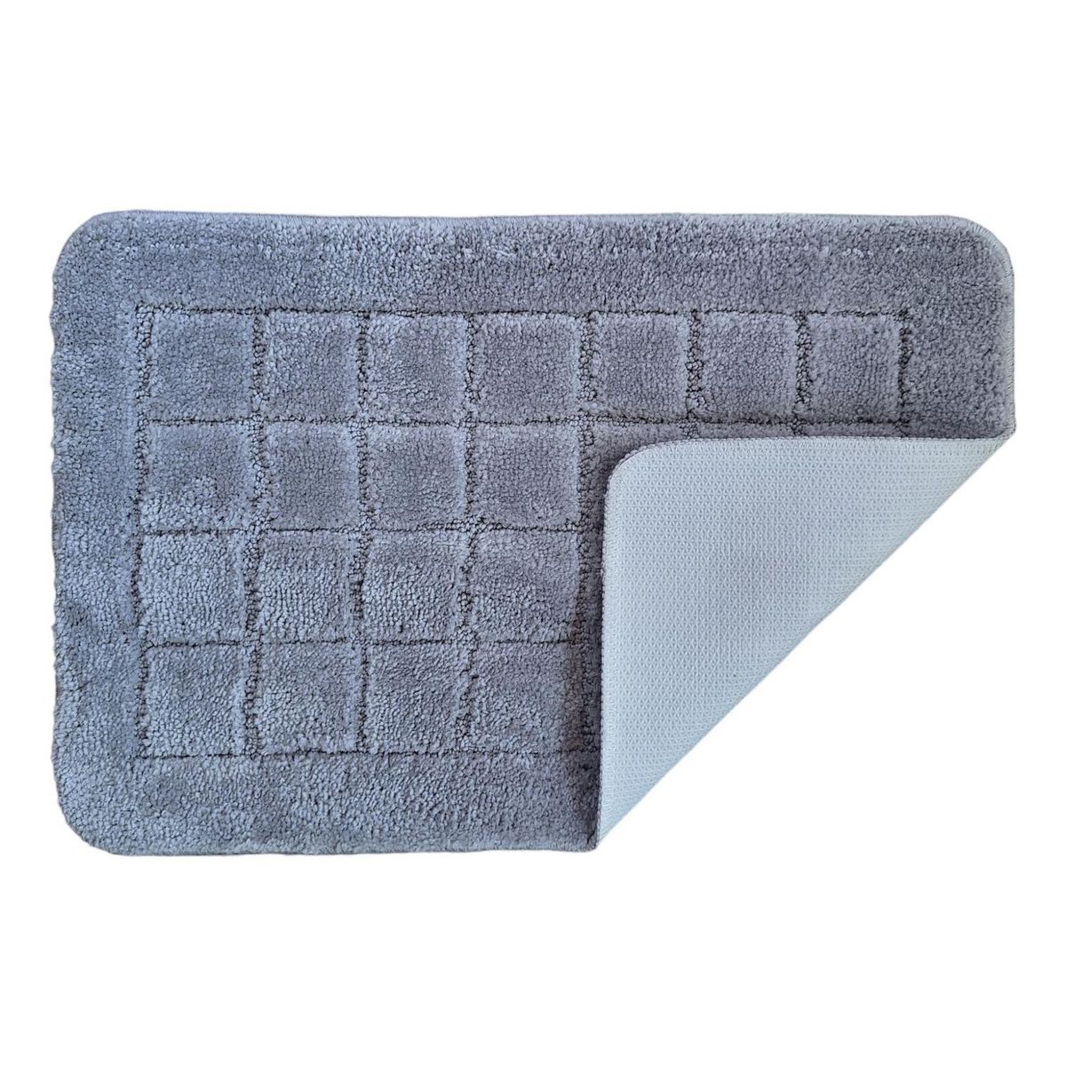 TKR Home - Tapete de baño Chess de 40 x 60 cm Plata