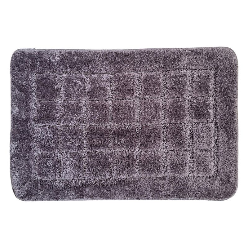 TKR Home - Tapete de baño Chess de 40 x 60 cm Plata