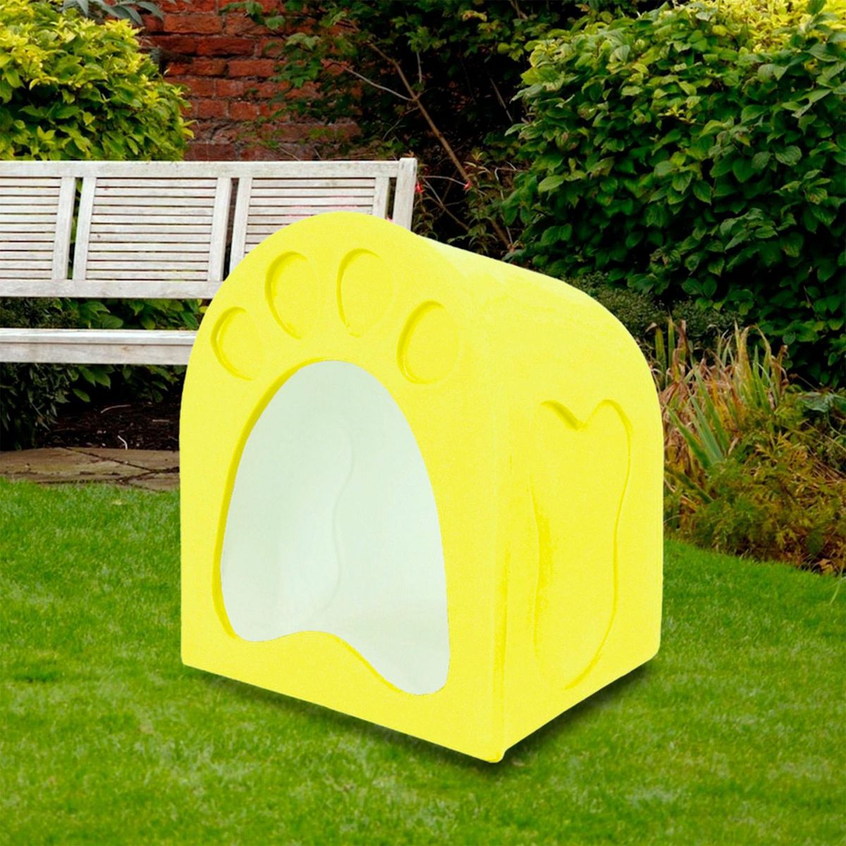 MERIDIAN PRO - Casa Mascota con Aditivo Antibacterial Amarilla Chica