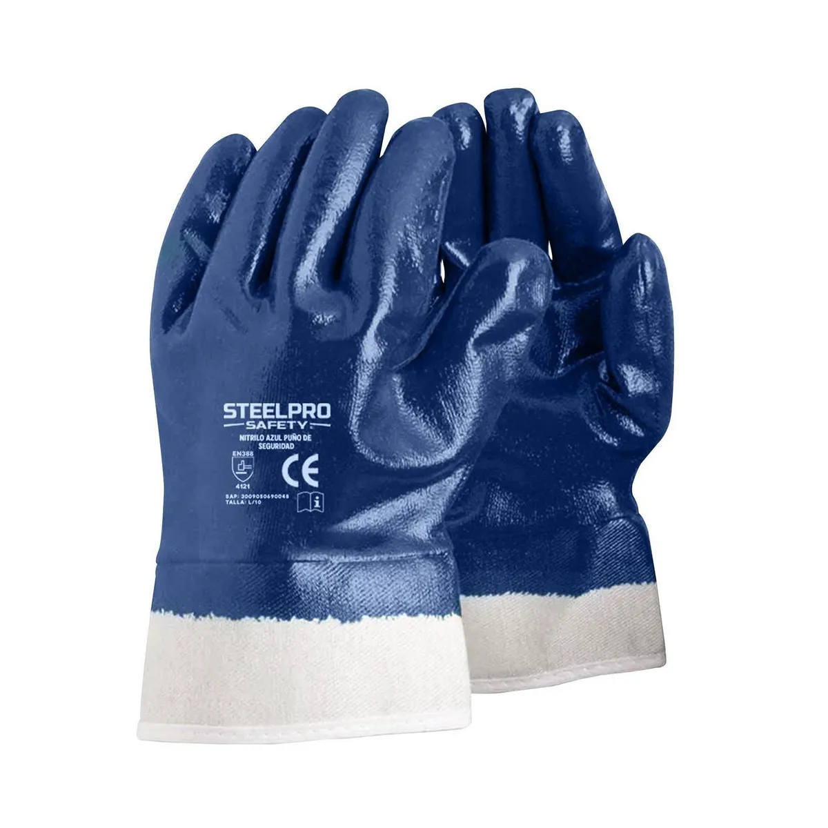 Steelpro - Guante Profesional Nitrilo Puño Seguridad