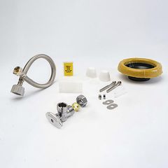 Kit de Instalacion para WC con Llave de Control de Compresion y Cuello Cera