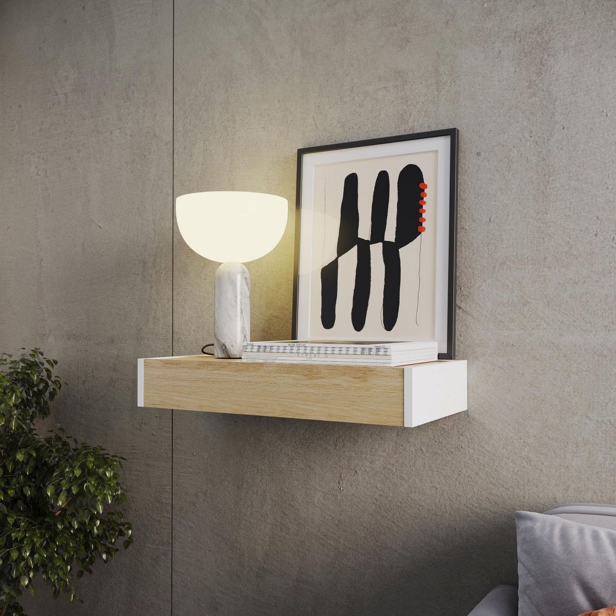 Maderkit - Repisa flotante rovere blanco