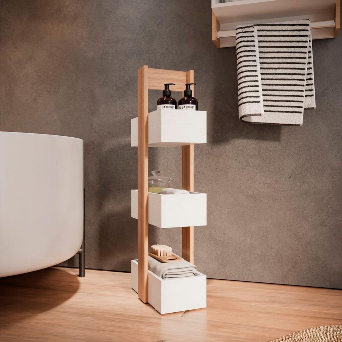 Organizador 3 niveles Duna blanco, marca Maderkit - Foto Principal