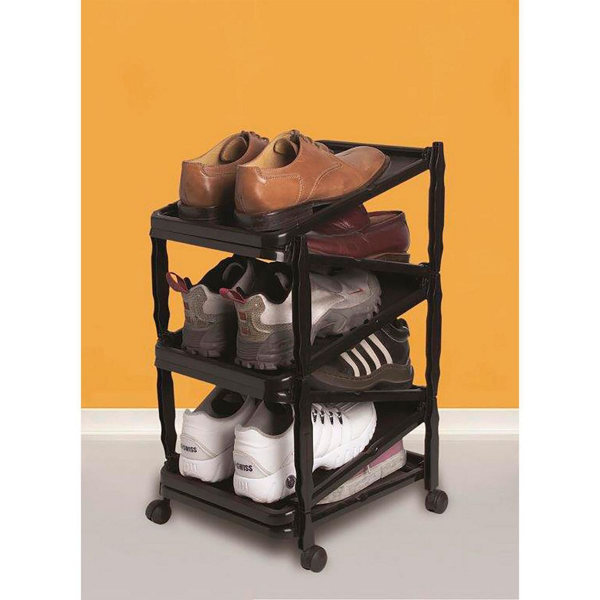 Italhome - Zapatera extensible para 6 pares con ruedas