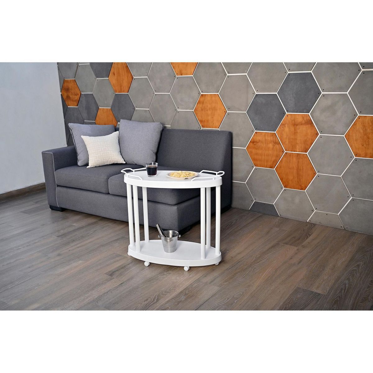 Italhome - Carrito de servicio ovalado con ruedas