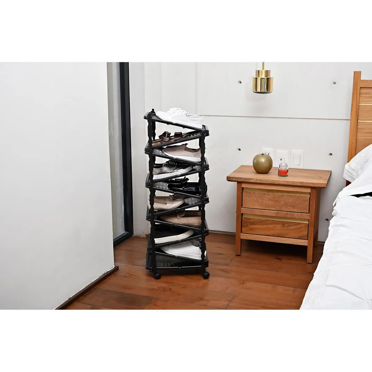 Italhome - Zapatera extensible con ruedas para 10 pares