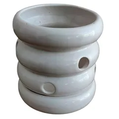 Maceta Orquídea Dúo Donut Blanco