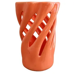 Maceta Orquídea Espiral Naranja