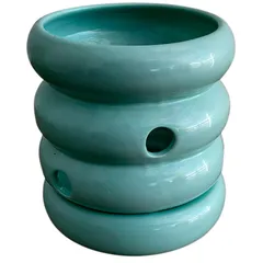 Maceta Orquídea Dúo Donut Verde Aqua