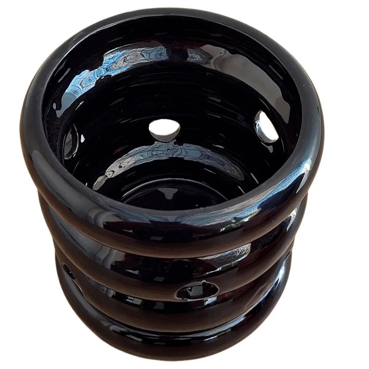 Conaplor - Maceta Orquídea Dúo Donut Negra