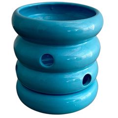 Maceta Orquídea Dúo Donut Azul Cielo