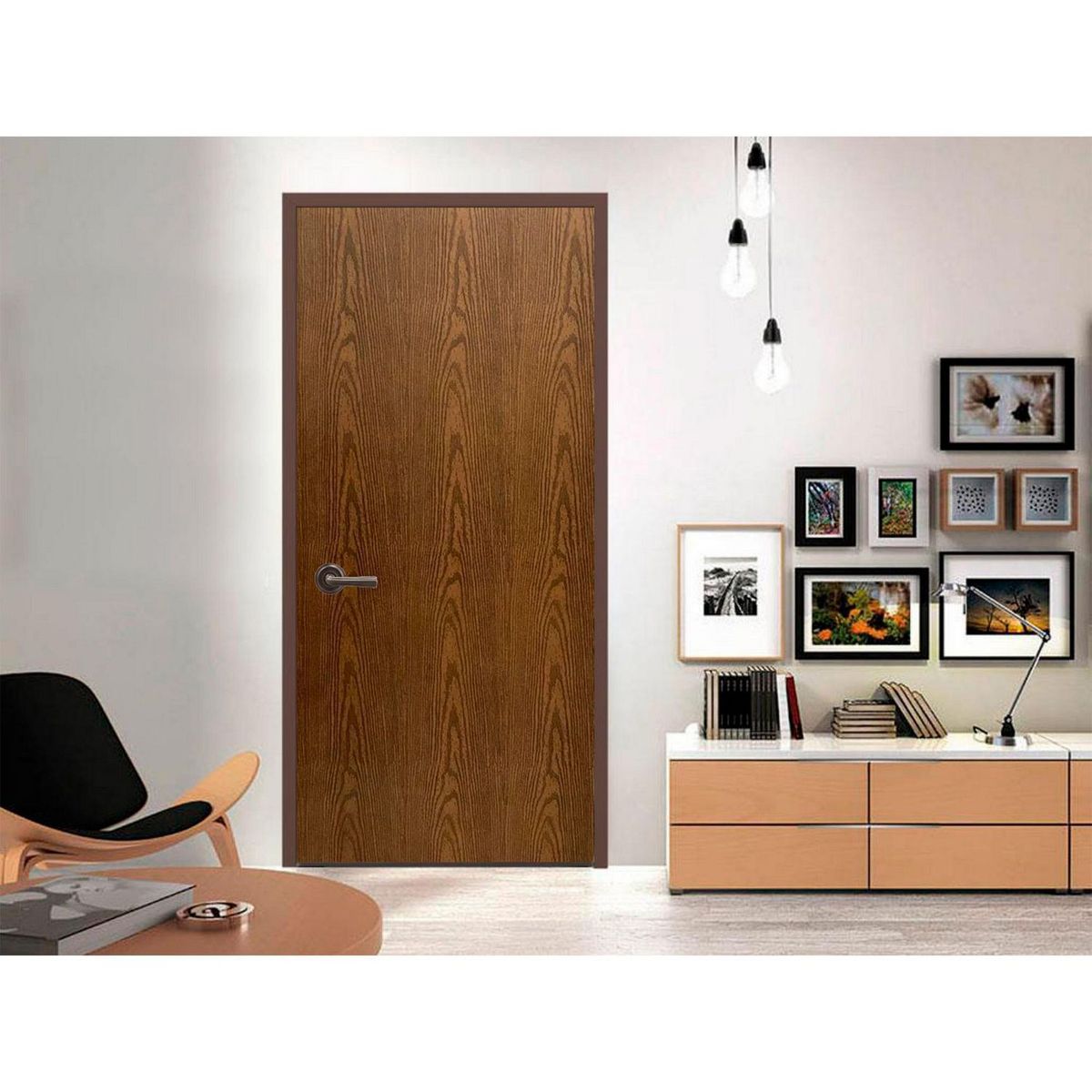 Provepuertas - Puerta Tambor MDF Odisea Café 90 x 213 cm