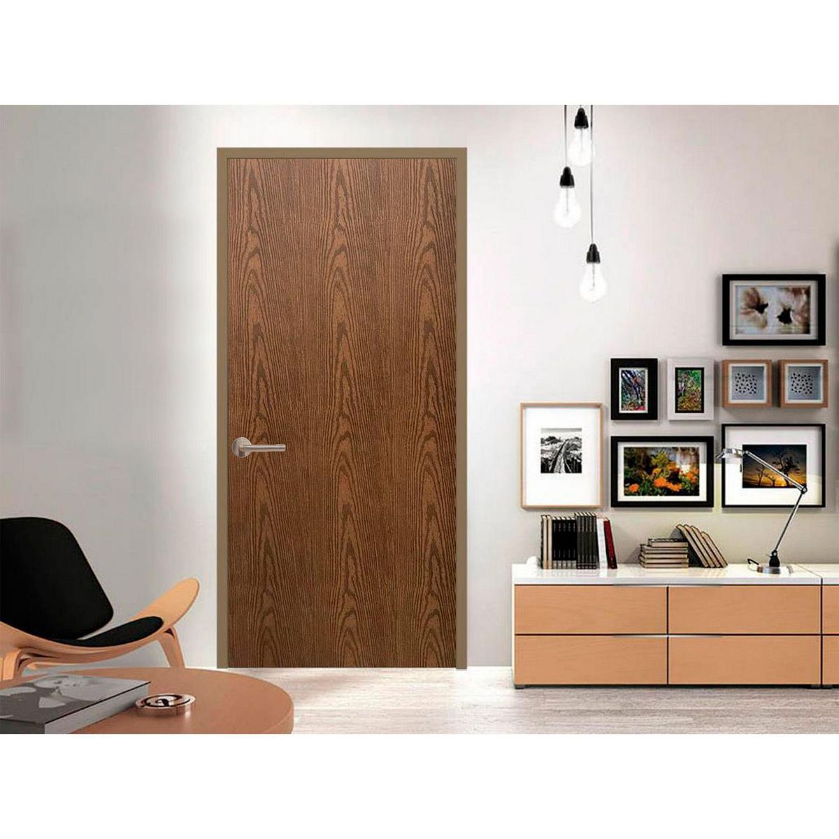 Provepuertas - Puerta Tambor MDF Odisea Café 70 x 213 cm