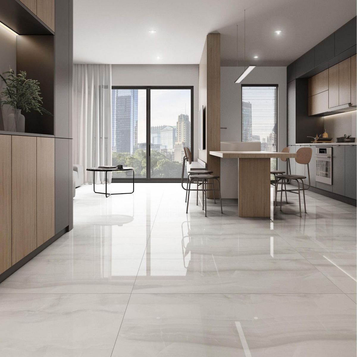 Tendenzza - Piso Porcelanato Onix White 60X120 1.44 Esmaltado Brillante