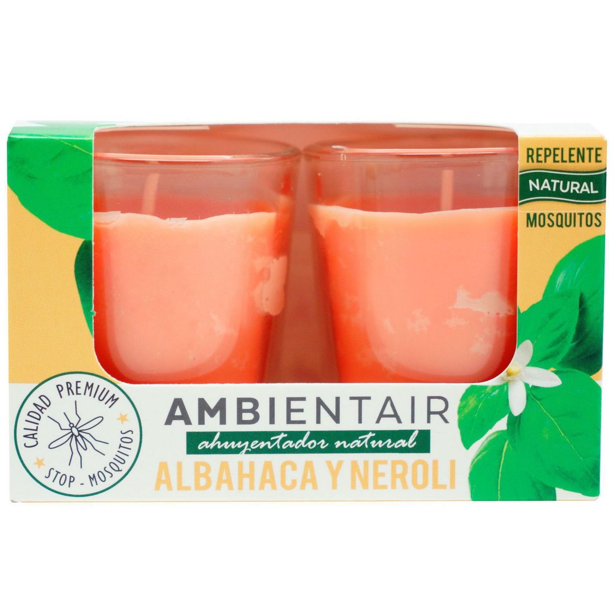 Vela en Vaso 2X20 Horas Albahaca Neroli Ambientair, marca Ambientair - Foto Principal